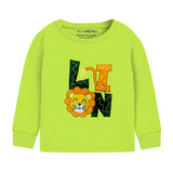 Trampoline Terry Loop Knit Full Sleeves Patch Work Printed Tee And Pyjama Set - Green