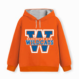 Trampoline Fleece Knit Full Sleeves Wildcats & Brooklyn Printed Hooded Winter Sweatshirt Pack Of 2 - Green Orange