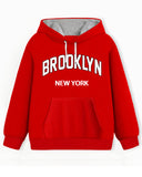 Trampoline Fleece Knit Full Sleeves Brooklyn Printed Winter Sweatshirt Pack of 2 - Black Red