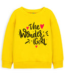 Trampoline Fleece Knit Full Sleeves Unicorn & The Wonder Girl Printed Winter Sweatshirt Pack Of 2 - Pink Yellow