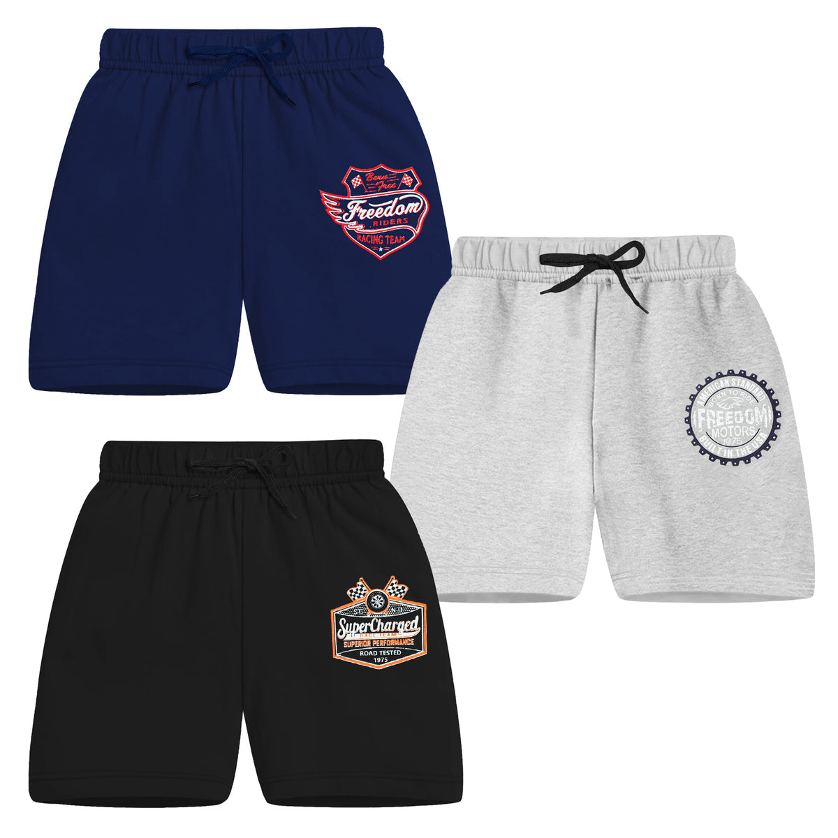Trampoline Boys & Girls Casual Printed Shorts (Pack of 3)