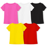 Trampoline Girls Half Sleeves Regular Fit T-Shirt (Pack of 5)