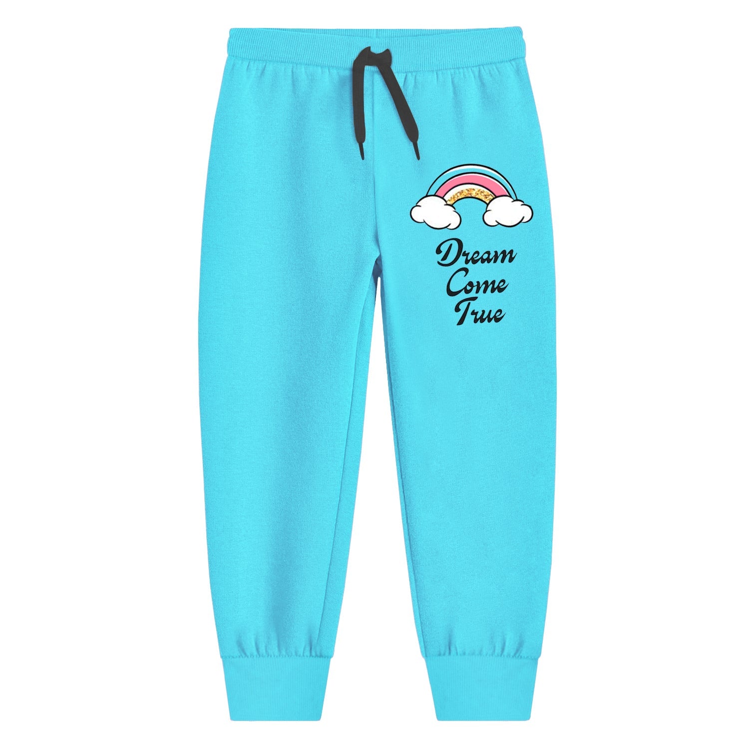 Trampoline Knit Cotton Blend Printed Round Neck T-Shirt With Track Pant - Sky Blue