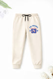Trampoline Boys Cotton Blend Brooklyn Print Track Pants - Pack of 3 (Black, Cream & Brown)