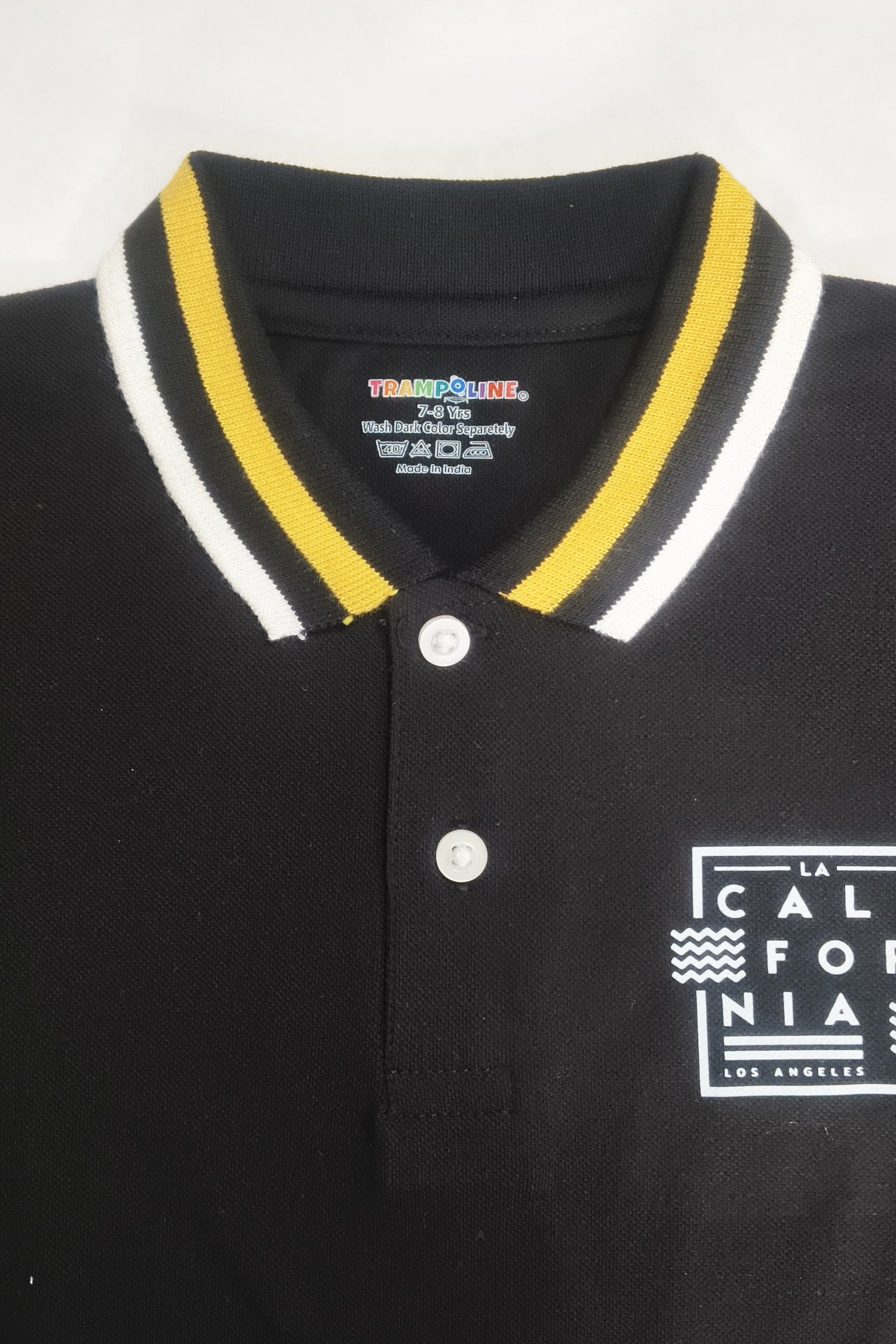 Trampoline Kids Cotton Blend Knit Half Sleeves Solid  Polo T-Shirt Pack of 2 - Black, Yellow