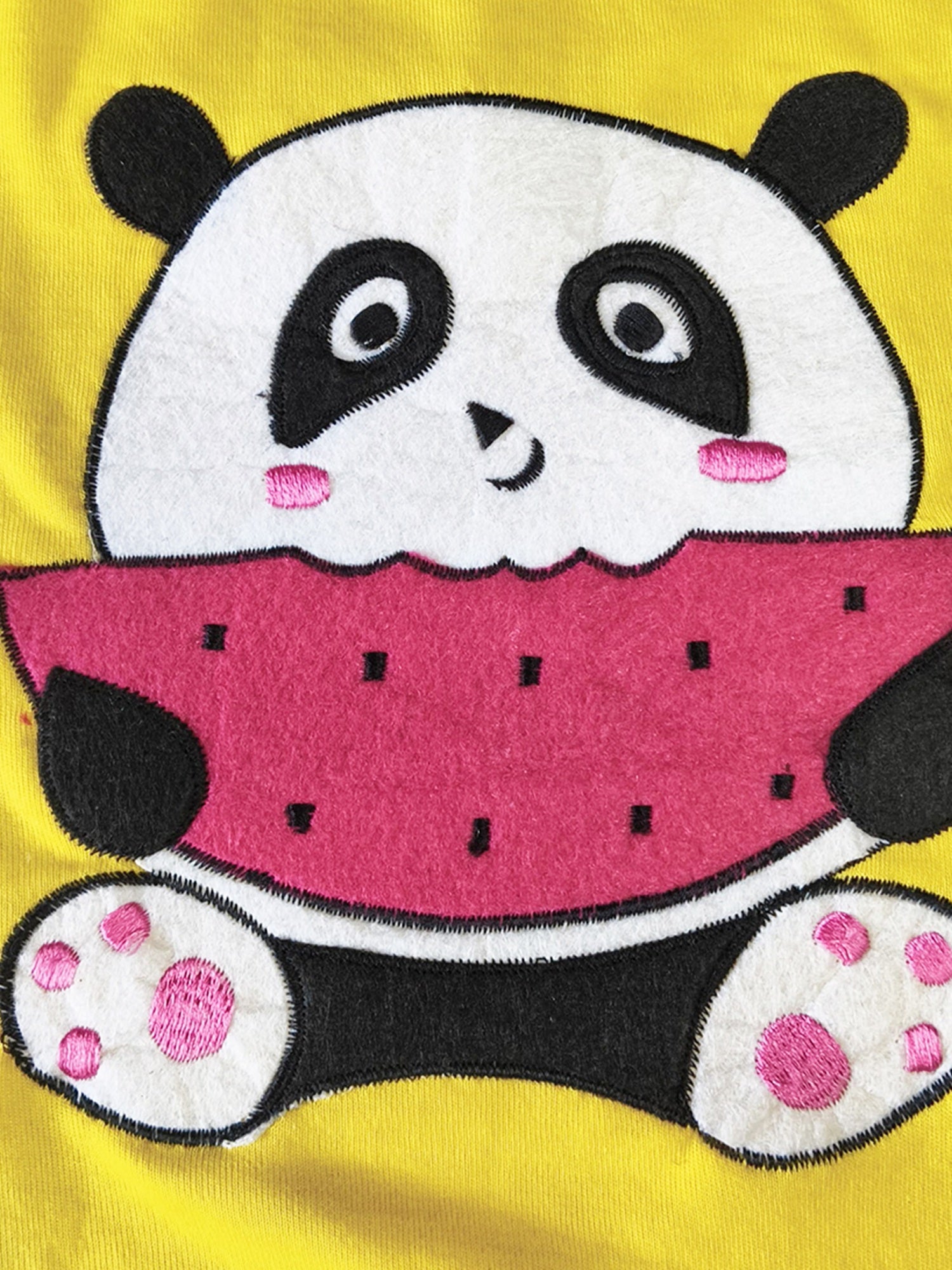 Trampoline Kids Cotton Terry Loop Patch-Work Printed T-shirt and Pyjama Set