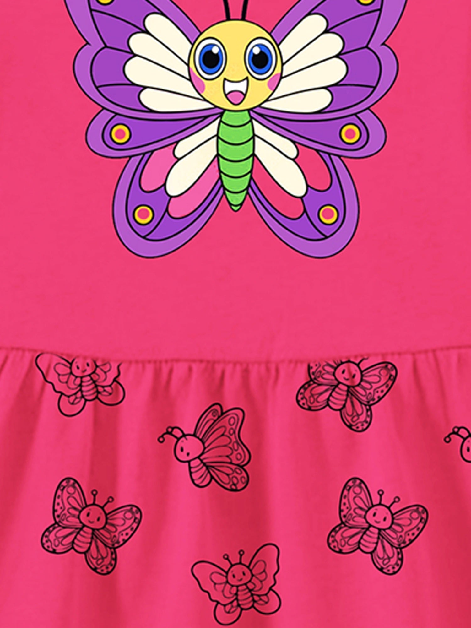 Trampoline Girls Midi Dress Combo | Half Sleeve Cotton Blend Dresses with Fun Prints | Soft & Stylish Everyday Outfits for Kids | Pack of 2