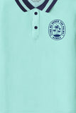 Trampoline Kids Cotton Blend Knit Half Sleeves Solid  Polo T-Shirt - Blue