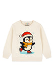 Trampoline Kids White Penguin Print Fleece Sweatshirt & Pajama Clothing Set