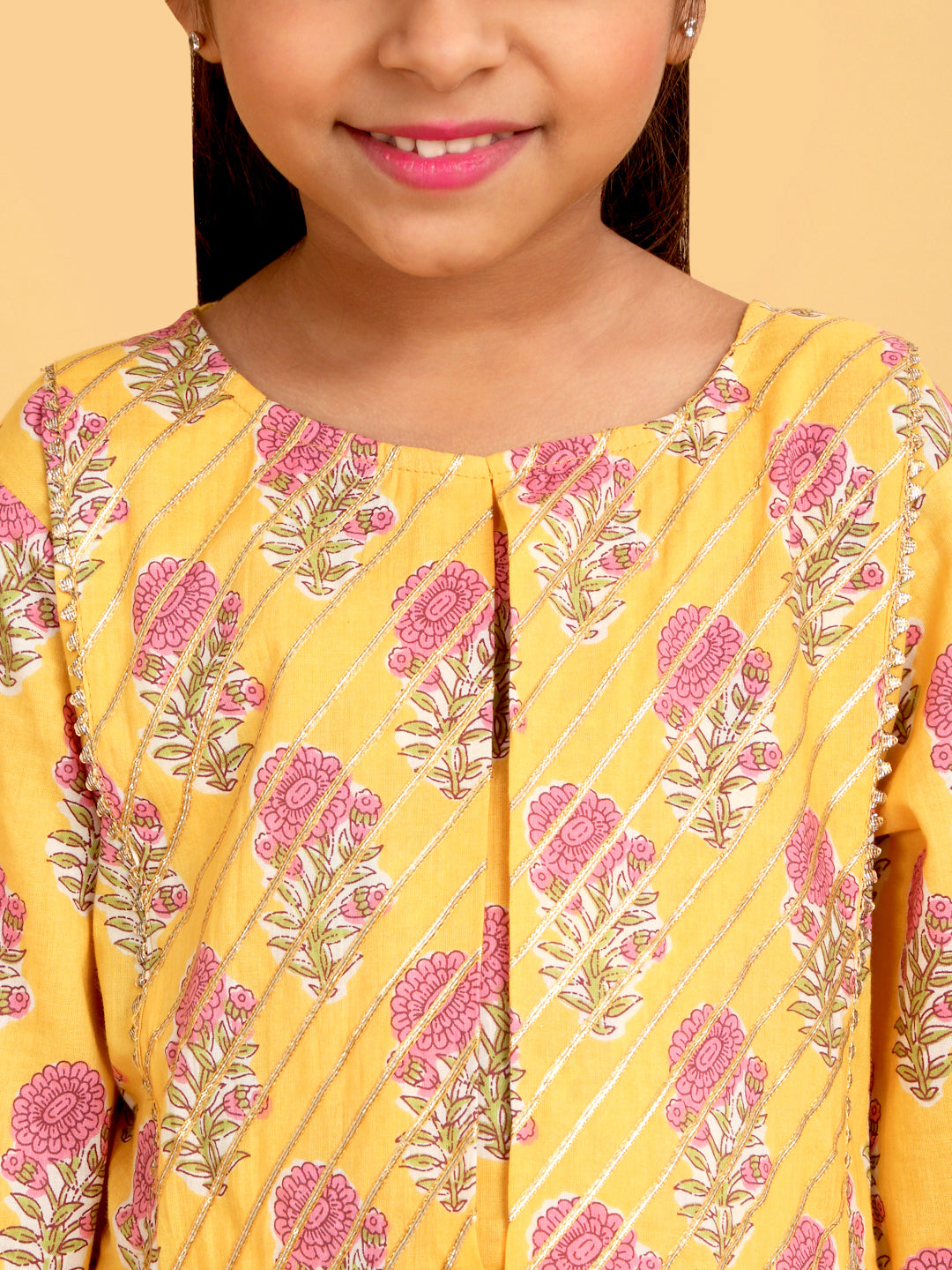Trampoline Girls Floral Printed Kurta & Sharara Set With Dupatta