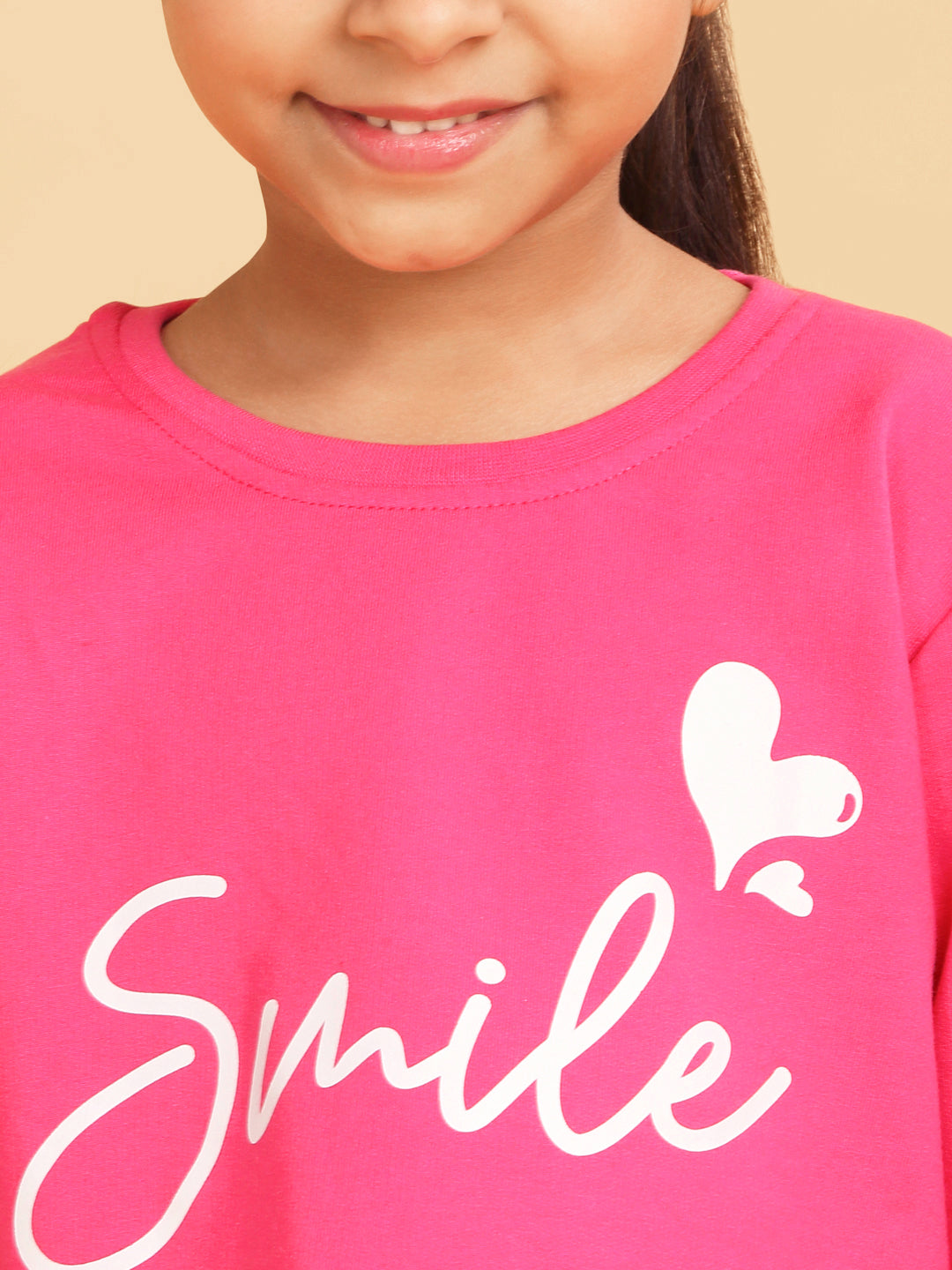 Trampoline Girls Pink Printed Crop Top with Trackpant