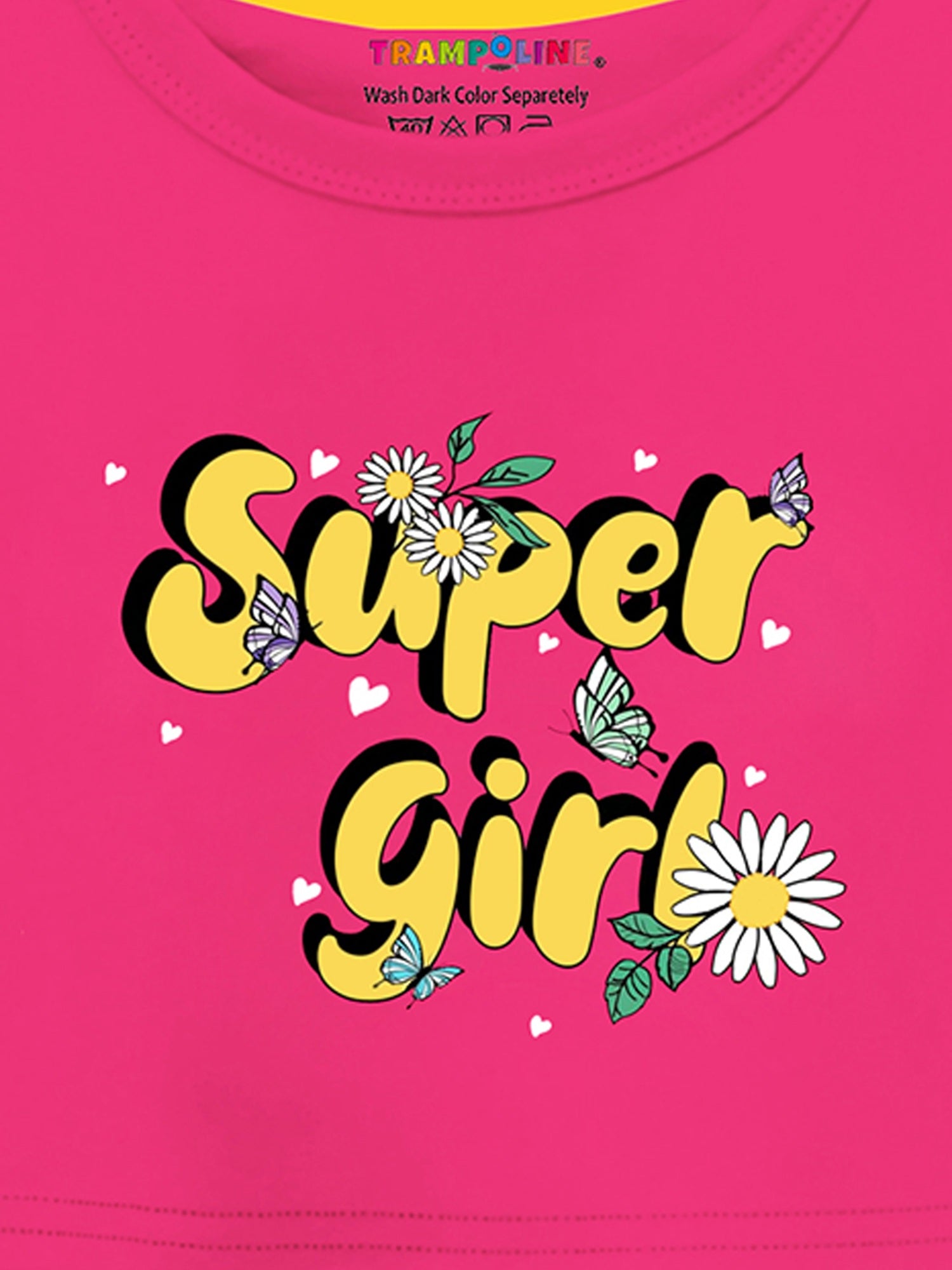 Trampoline Cotton Blend Pack Of 2 Half Sleeves Unicorn & Super Girl Printed Crop Top & Shorts Set - Multi Colour
