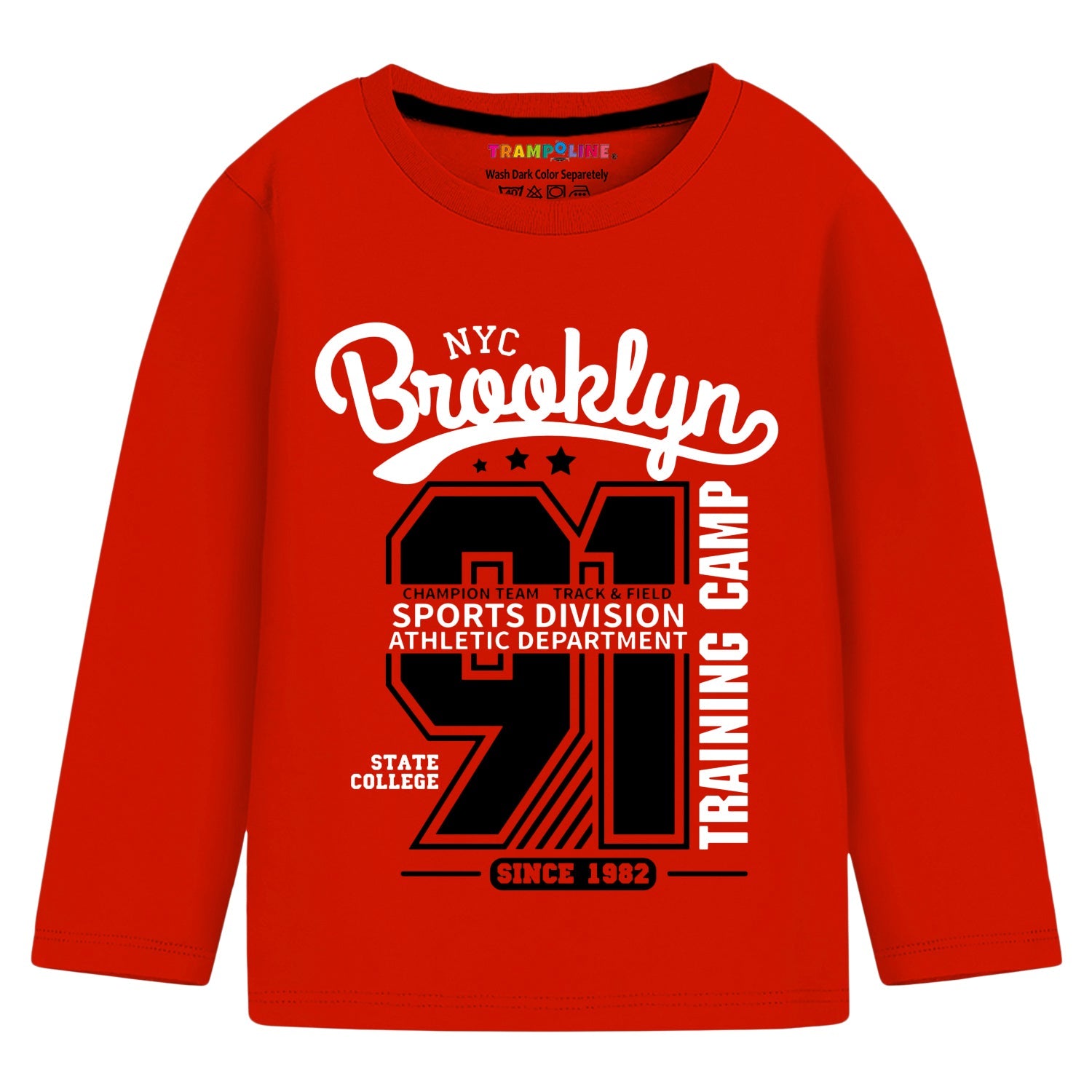 Trampoline Cotton Blend Knit Pack Of 3 Full Sleeves Text Printed Tees - Multi Colour