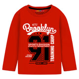 Trampoline Cotton Blend Knit Pack Of 3 Full Sleeves Text Printed Tees - Multi Colour