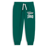 Trampoline Cotton Blend Knit Half Sleeves Vintage 1960 Printed T-shirt & Track Pants Set - Green