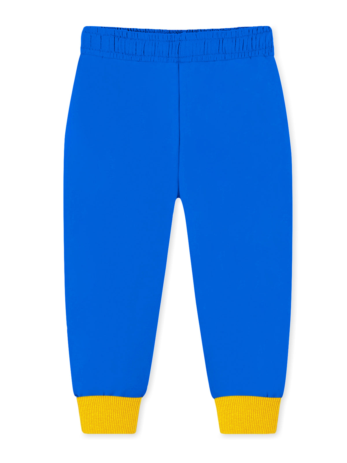 Trampoline Cotton Blend Knit Pack of 2 Full Sleeves Tiger Printed T-shirt and Pyjama Set - Yellow & Blue