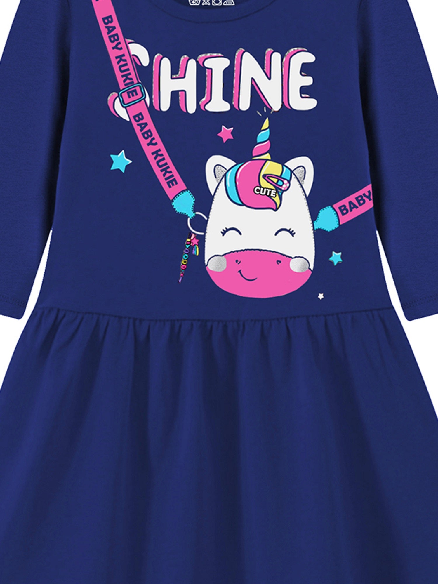 Trampoline Girls Midi Dress Combo | 3/4 Sleeve Cotton Blend Dresses for Kids with Bright Prints | Everyday Comfort Meets Playful Style | Pack of 2