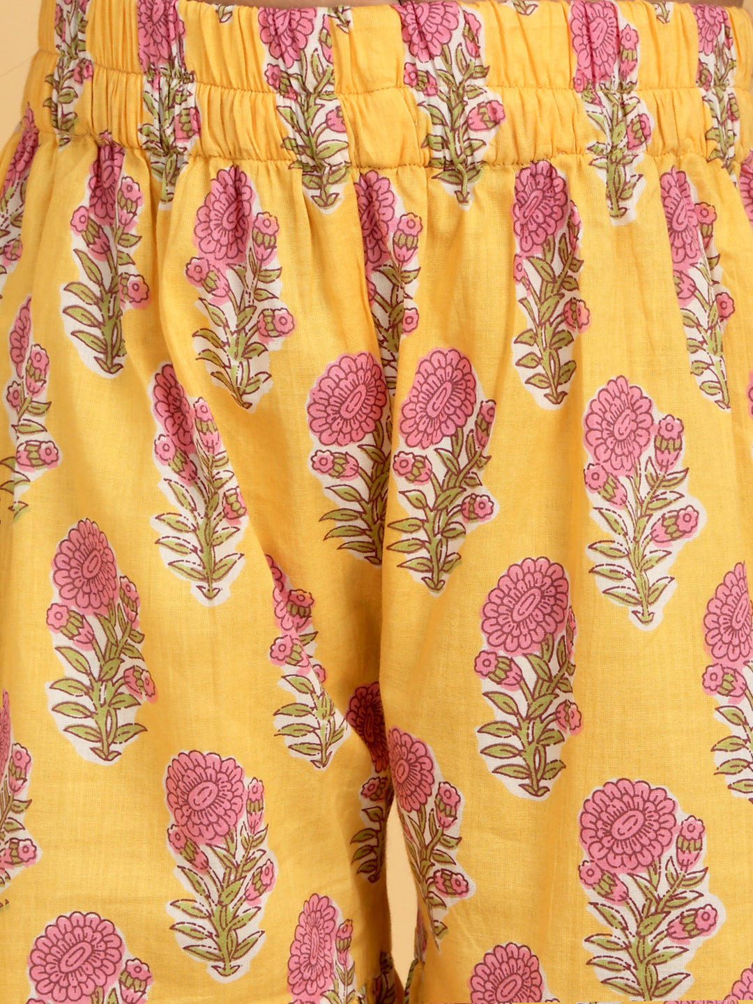 Trampoline Girls Floral Printed Kurta & Sharara Set With Dupatta