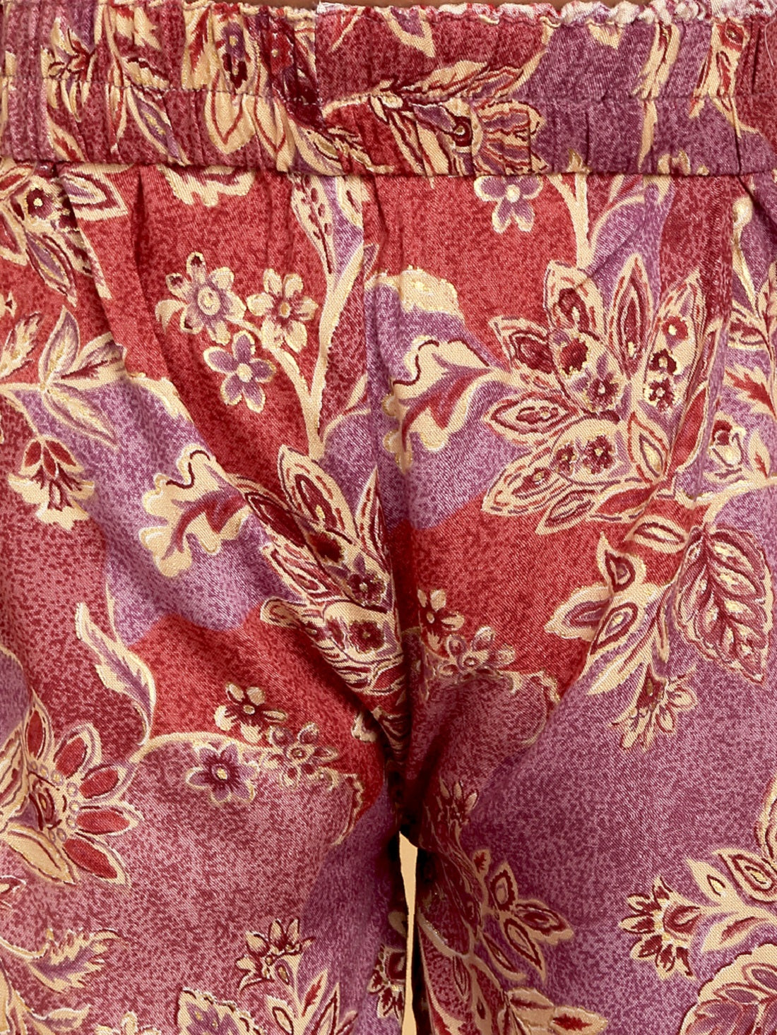 Trampoline Girls Floral Printed Kurta & Palazzo Set With Dupatta