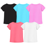 Trampoline Girls Half Sleeves Regular Fit T-Shirt (Pack of 5)
