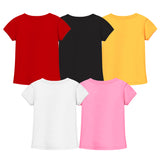 Trampoline Girls Half Sleeves Regular Fit T-Shirt (Pack of 5)