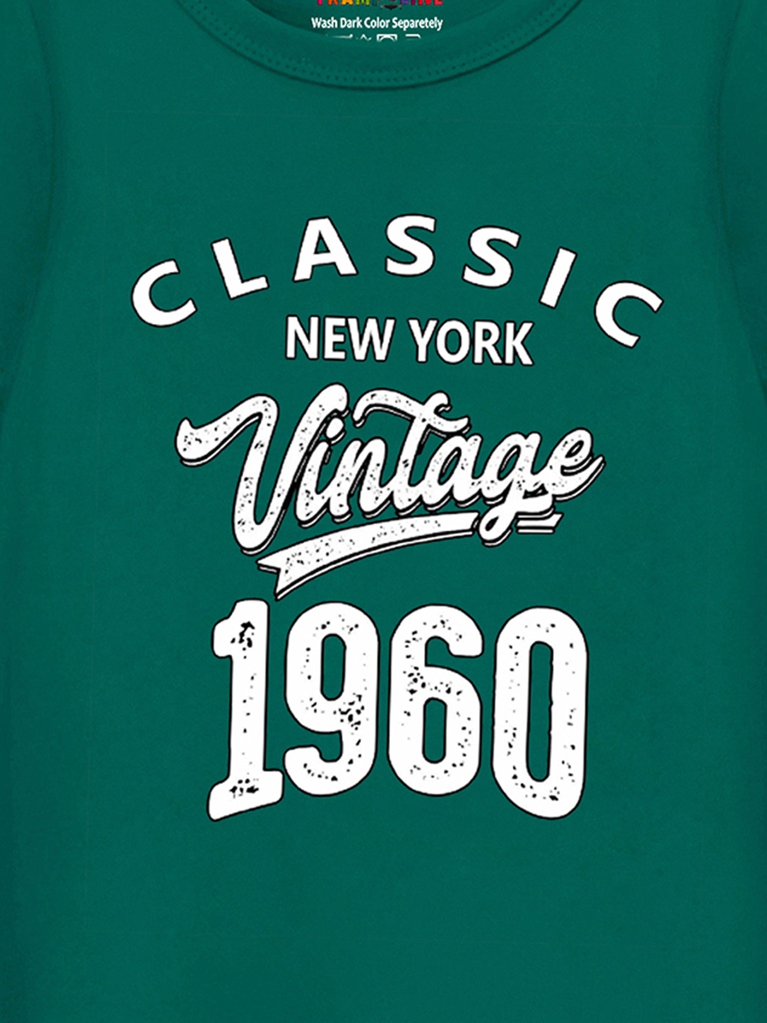 Trampoline Cotton Blend Knit Half Sleeves Vintage 1960 Printed T-shirt & Track Pants Set - Green