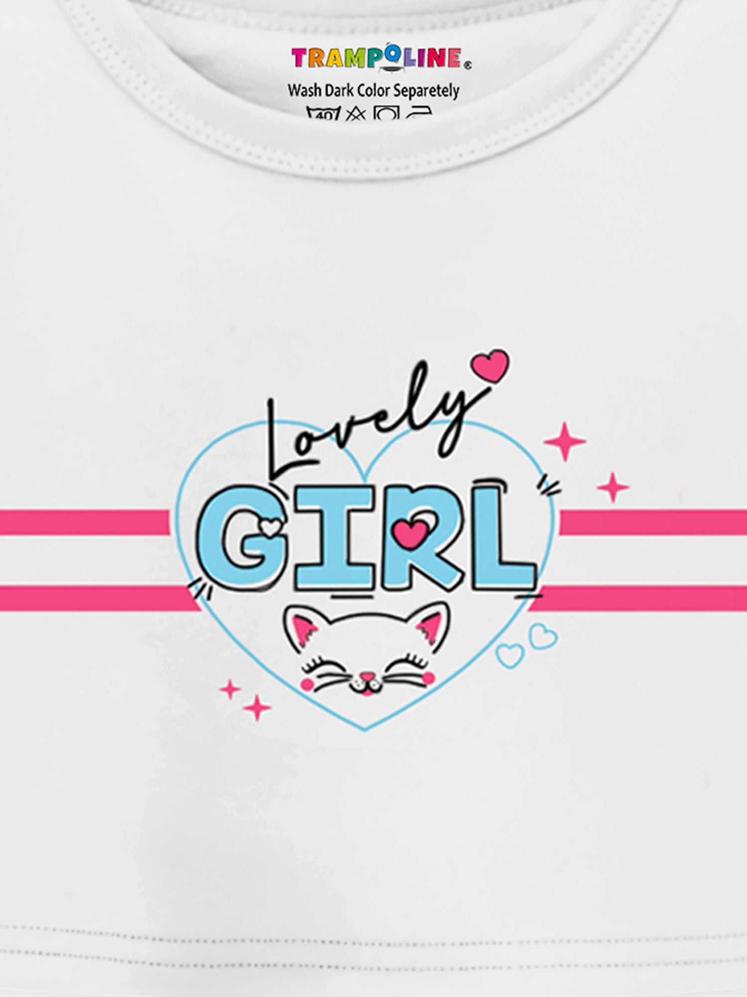 Trampoline Cotton Blend Knit Pack Of 2 Half Sleeves Strawberry & Little Girl Text Printed Crop Tops & Shorts Set - Multi Colour