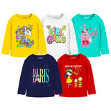 Trampoline Girls Full Sleeves Regular Fit T-Shirt (Pack of 5)