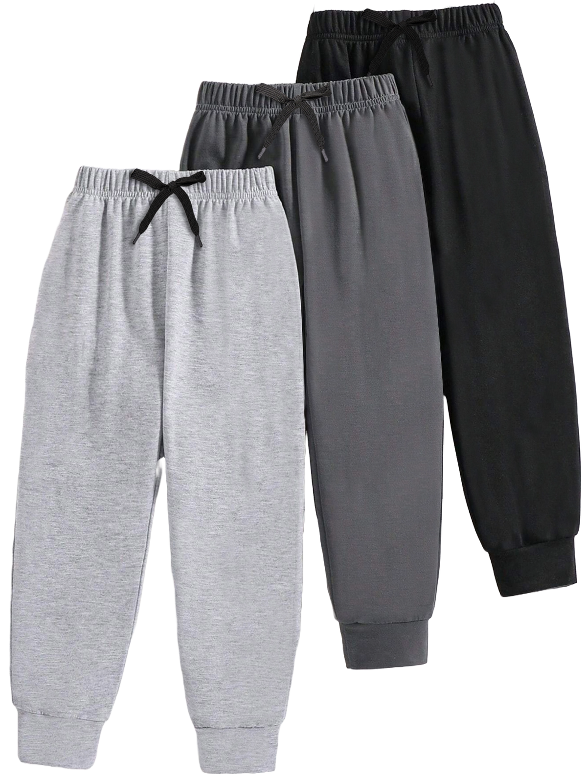Trampoline Cotton Blend Pack of 3 Solid Track Pant With Pocket - Black/Grey/Charcoal Grey