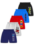 Trampoline Boys and Girls Graphic Printed Shorts Pack of 5