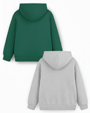 Trampoline Fleece Knit Full Sleeves Wildcats & NYC Printed Winter Sweatshirt Pack of 2 - Green Grey