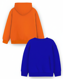 Trampoline Fleece Knit Full Sleeves Wildcats & Varsity Soccer Printed Winter Sweatshirt Pack Of 2 - Orange Blue
