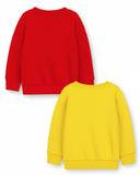 Trampoline Fleece Knit Full Sleeves Santa Printed Winter Sweatshirt Pack of 2 - Red Yellow