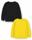 Trampoline Fleece Knit Full Sleeves Lion King & Bike Printed Winter Sweatshirt Pack Of 2 - Black Yellow