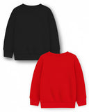 Trampoline Fleece Knit Full Sleeves Snow Man & Santa Printed Winter Sweatshirt Pack of 2 - Black Red