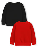 Trampoline Fleece Knit Full Sleeves Unicorn & Awesome Printed Winter Sweatshirt Pack Of 2 - Black Red