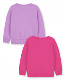 Trampoline Fleece Knit Full Sleeves Unicorn & Totally Awesome Printed Winter Sweatshirt Pack of 2 - Purple Pink