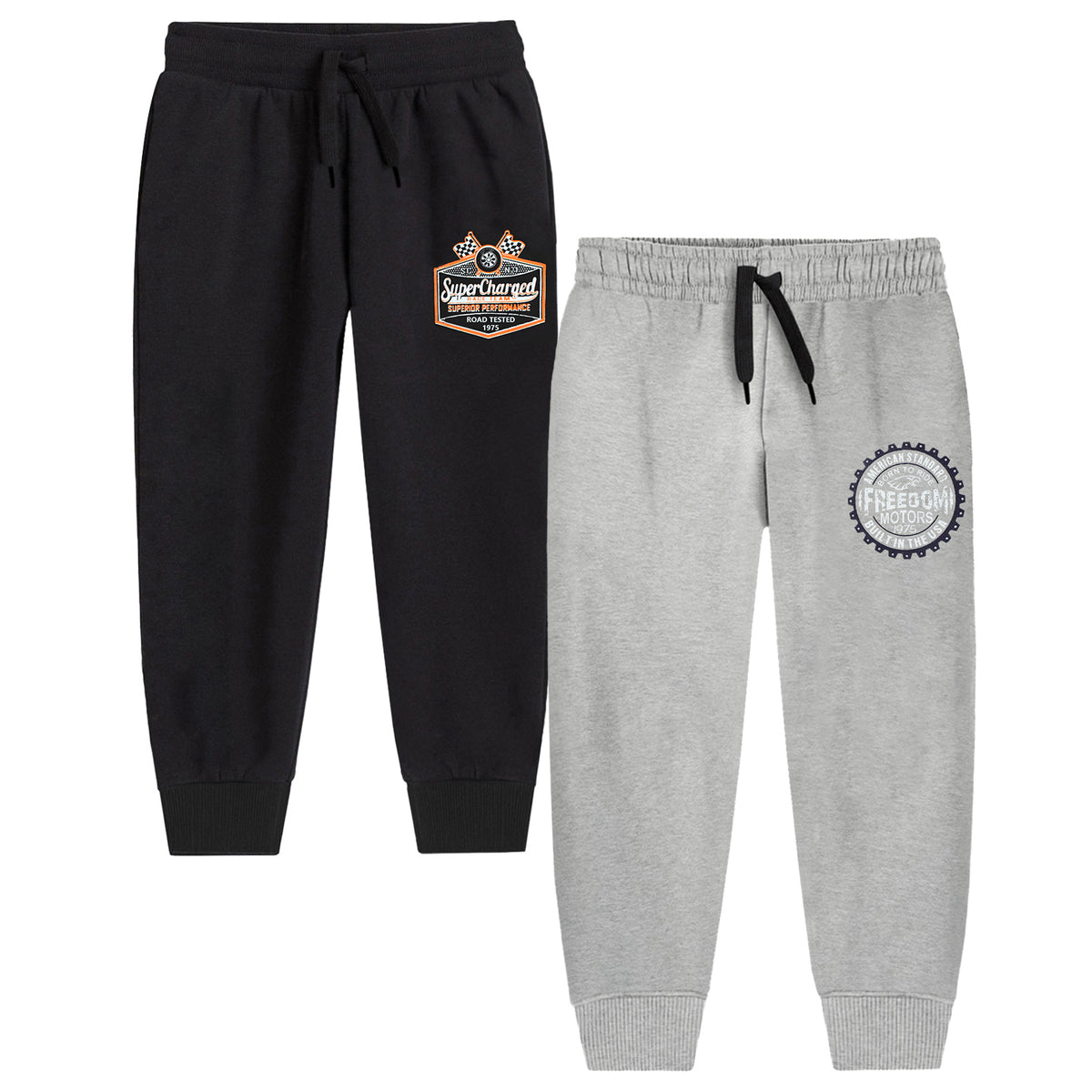 Trampoline Boys Printed Casual Track pant (Pack of 2)