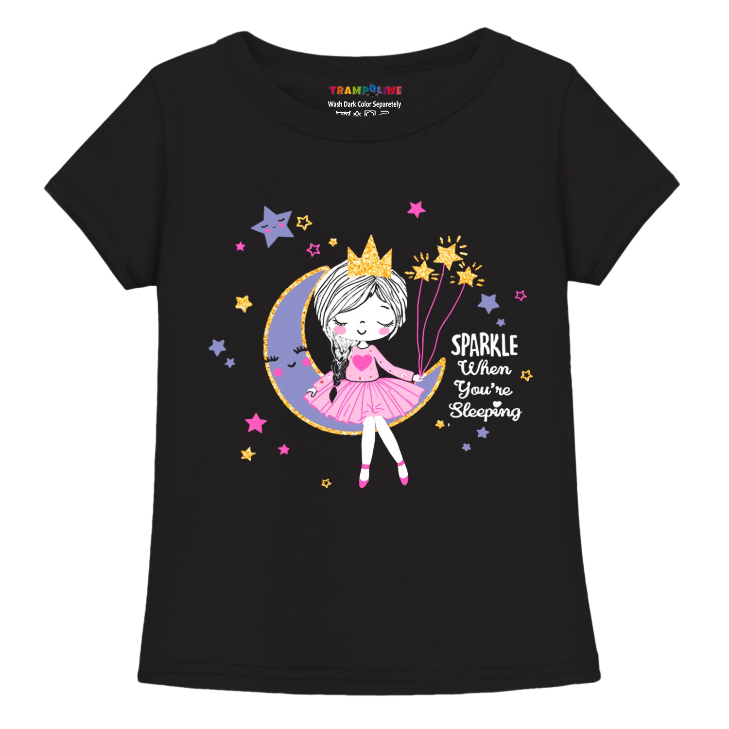 Trampoline Girls Half Sleeves Regular Fit T-Shirt (Pack of 3)