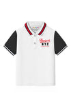 Trampoline Kids Cotton Blend Knit Half Sleeves Solid  Polo T-Shirt - White