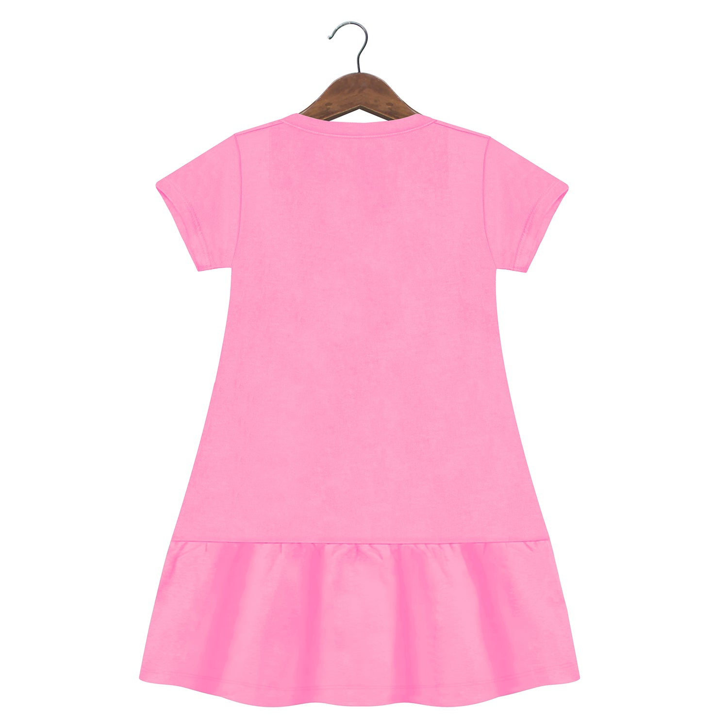 Trampoline Girls Half Sleeve Midi Dress | Cotton Casual Wear with Cute Prints | Breathable Summer Dress for Kids | Easy Everyday Outfit | Pack of 1