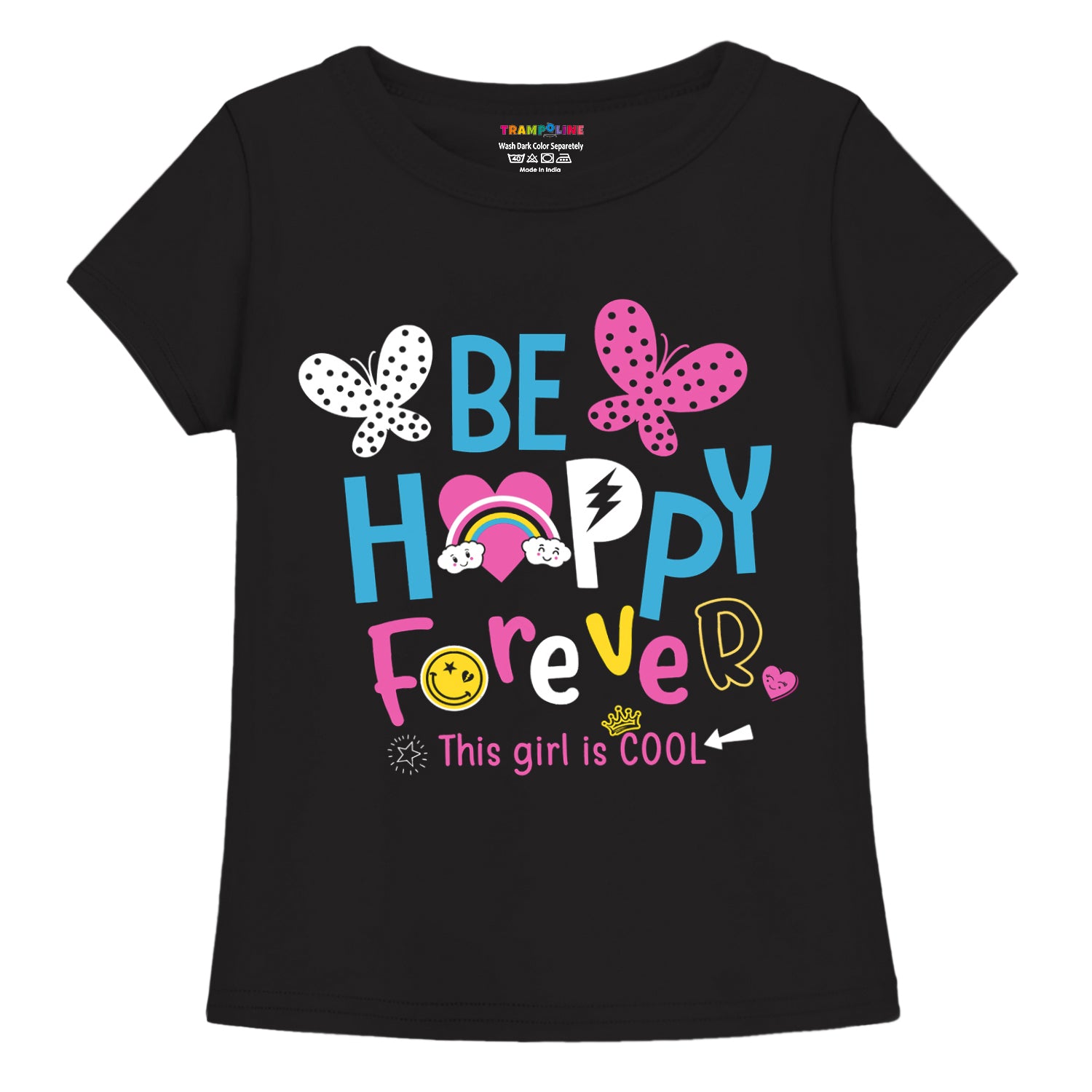 Trampoline Girls Half Sleeves Regular Fit T-Shirt (Pack of 3)