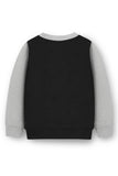Trampoline Fleece Knit Full Sleeves New York Printed Colorblock Winter Sweatshirt - Black & Grey