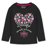 Trampoline Cotton Blend Knit Full Sleeves Love & Butterfly Printed Tees Pack Of 5 - Multi Colour