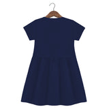 Trampoline Girls Half Sleeve Midi Dress | Cotton Casual Wear with Cute Prints | Breathable Summer Dress for Kids | Easy Everyday Outfit | Pack of 1