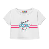 Trampoline Cotton Blend Knit Pack Of 2 Half Sleeves Strawberry & Little Girl Text Printed Crop Tops & Shorts Set - Multi Colour