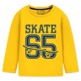 Trampoline Cotton Blend Knit Pack Of 5 Full Sleeves Typography Printed Tees - Multi Colour