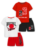 Trampoline Boys & Girls Graphic Printed T-shirt With Shorts (Pack of 2)