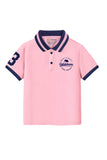 Trampoline Kids Cotton Blend Knit Half Sleeves Solid  Polo T-Shirt Pack of 2 - Blue, Pink