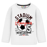 Trampoline Cotton Blend Knit Pack Of 5 Full Sleeves Typography Printed Tees - Multi Colour